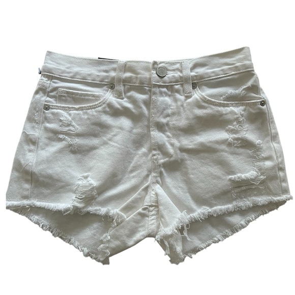 Blank NYC White Women’s High Rise Distressed  Shorts NWT Size 24 - Picture 2 of 3